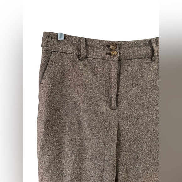 Talbots wool blend brown straight leg high rise trouser dress pants - Picture 2 of 5